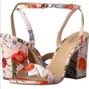 Aldo Floral 3 inch block heels